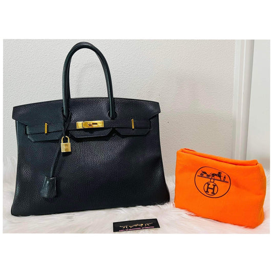 Luxury Hermes Birkin 35 Black Hand Bag