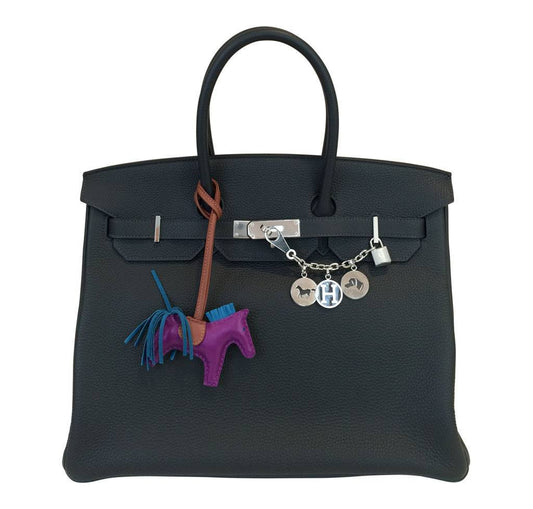 HermesBirkin 35 Blue Ocean Bag PHW