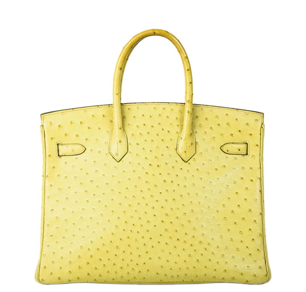 HermesOstrich Birkin 35 Vert Anis Bag