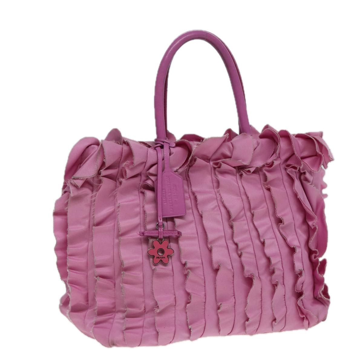 PRADA Hand Bag Nylon Pink Auth