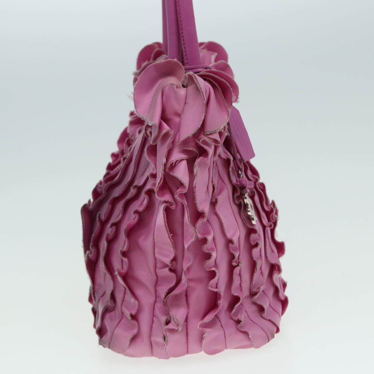 PRADA Hand Bag Nylon Pink Auth