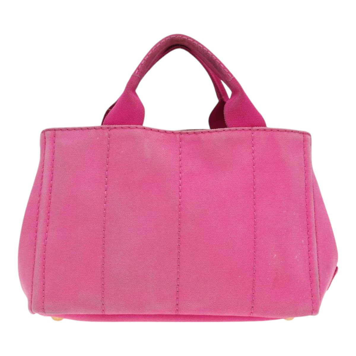 PRADA Canapa PM Hand Bag Canvas Pink Auth