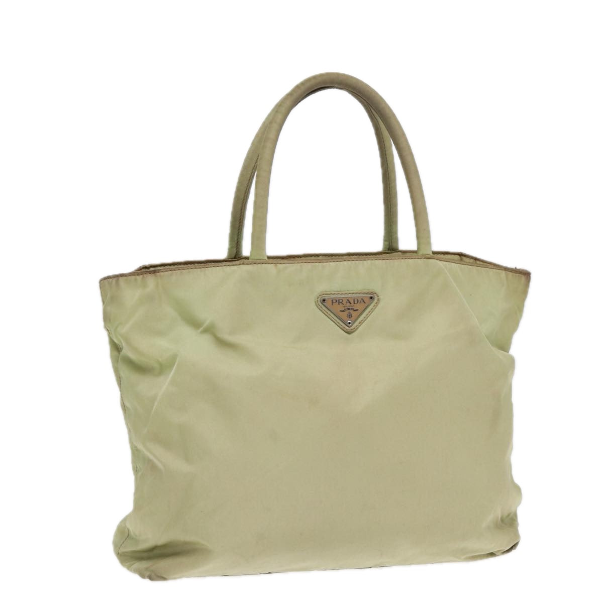 PRADA Tote Bag Nylon Silver Pistachio Green Auth