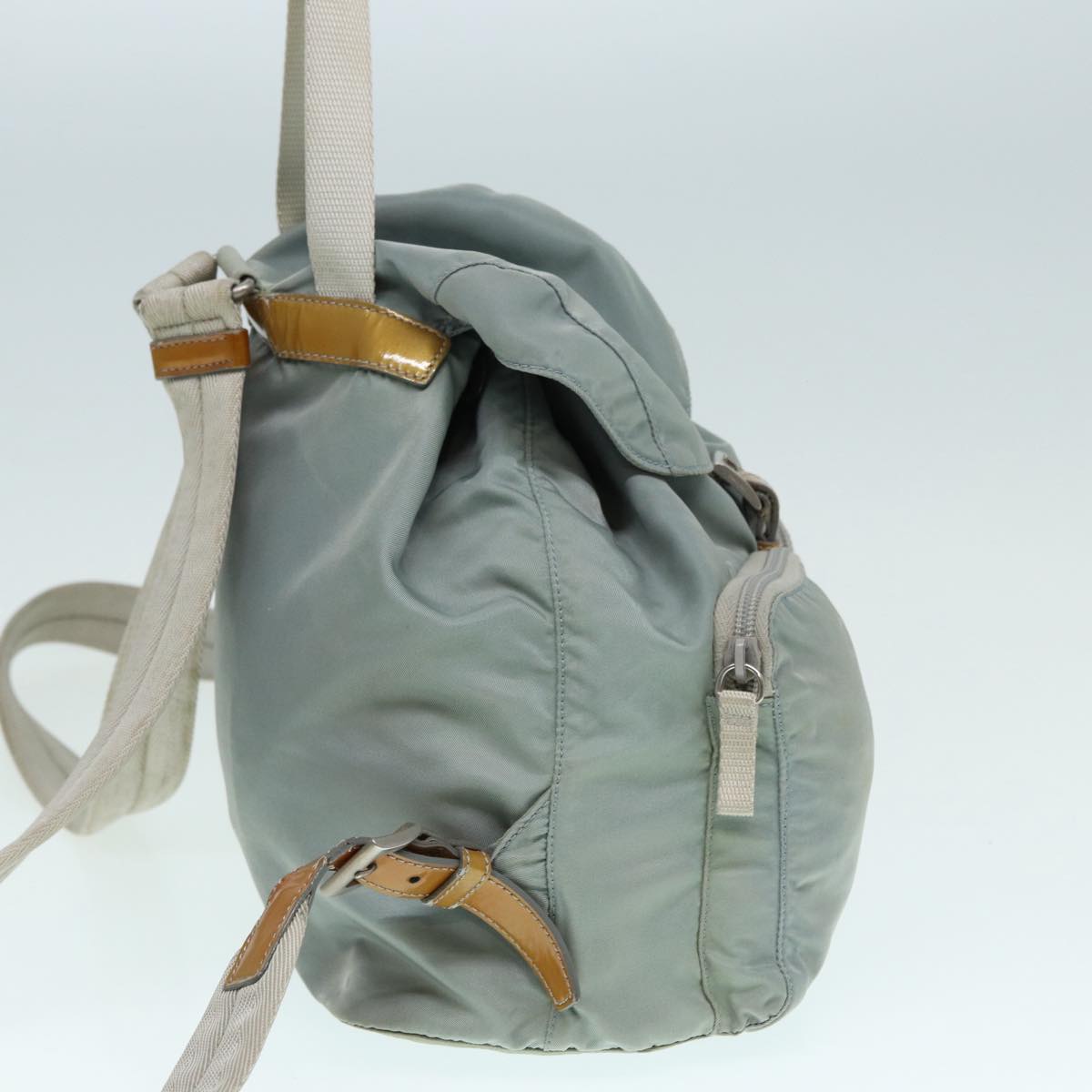 PRADA Backpack Nylon Blue Silver Auth