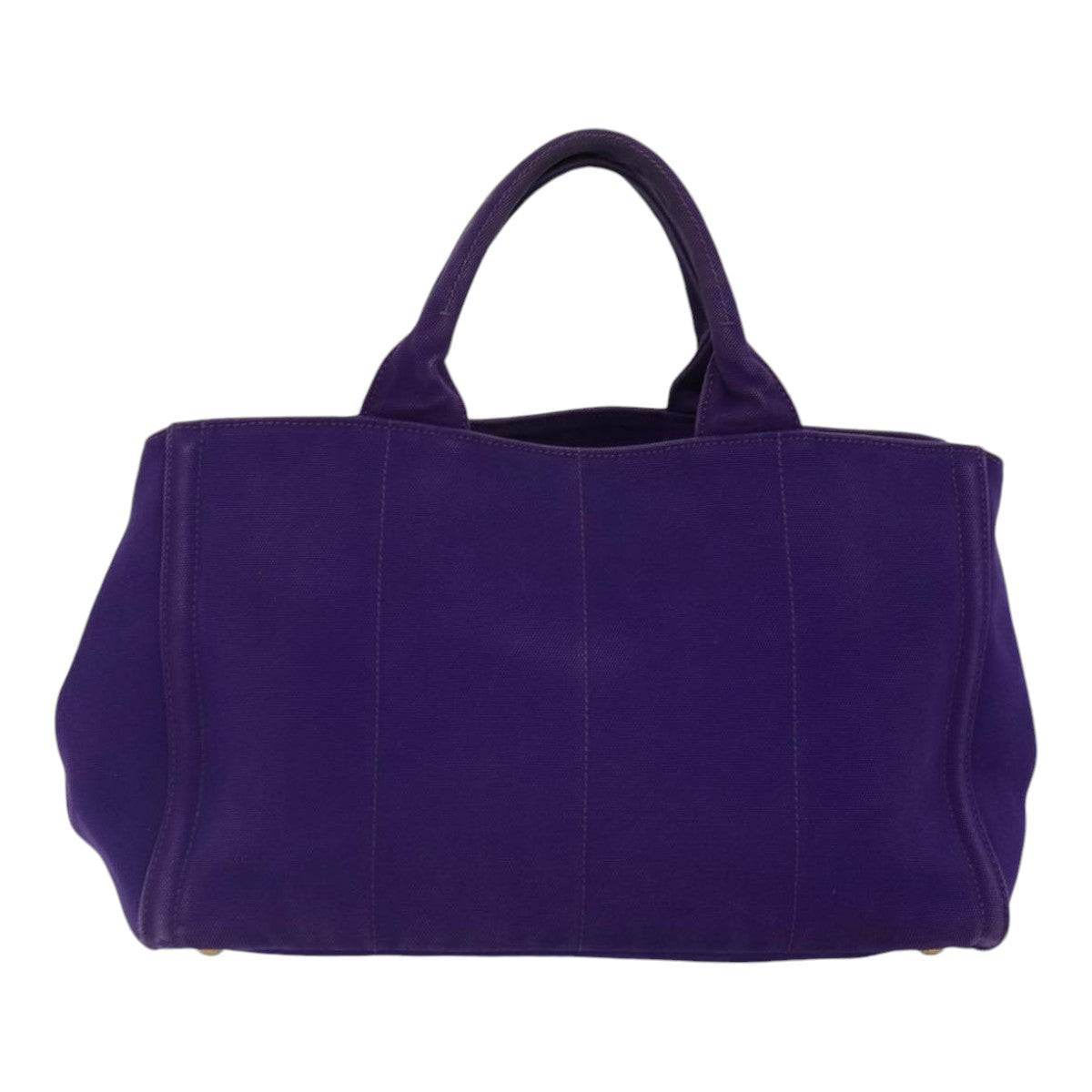 PRADA Hand Bag Canvas Purple Gold Auth