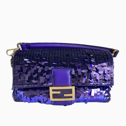 Fendi Baguette Purple Glitter Sequins Sex and City