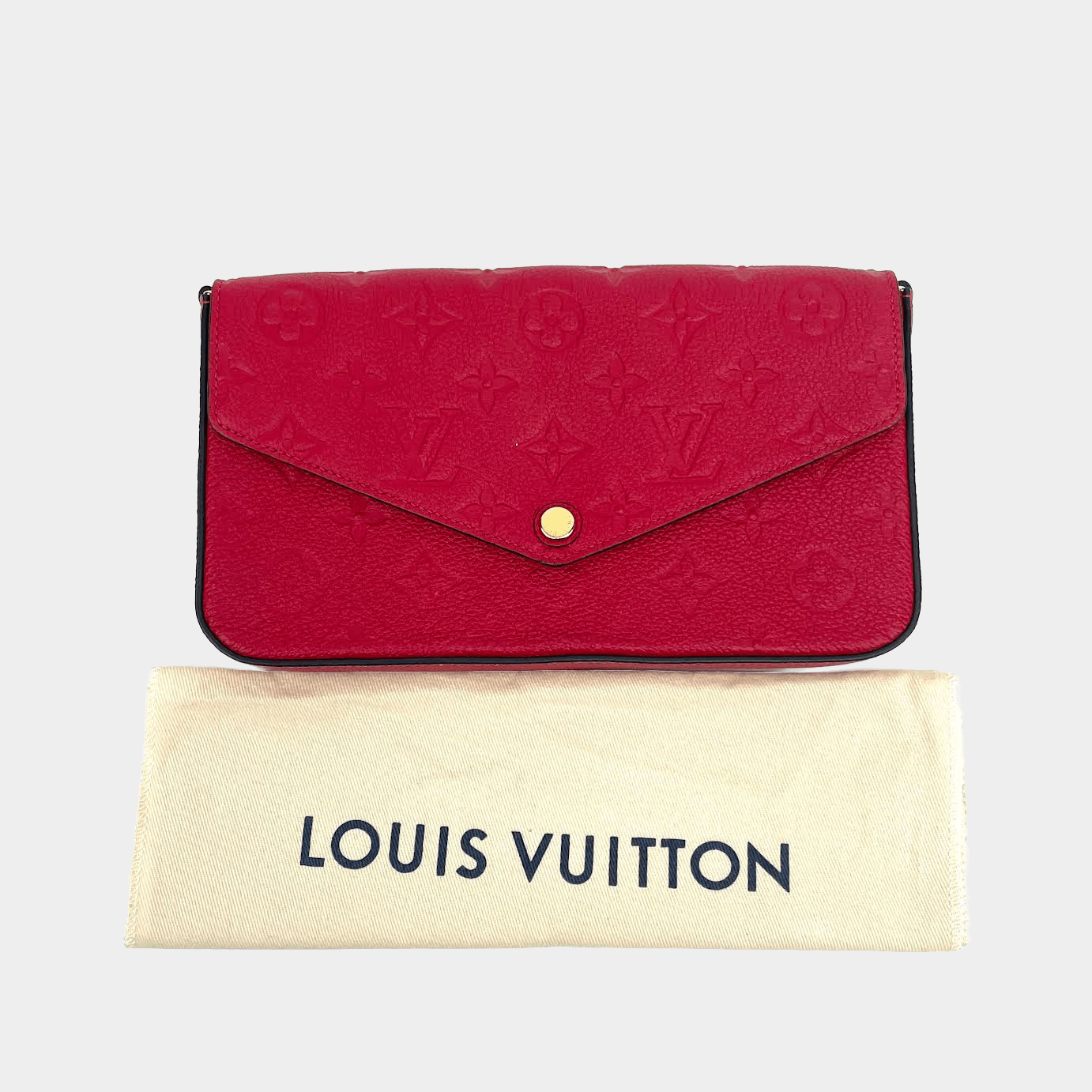 LOUIS VUITTON Monogram Empreinte Pochette Félicie -Red Clutch