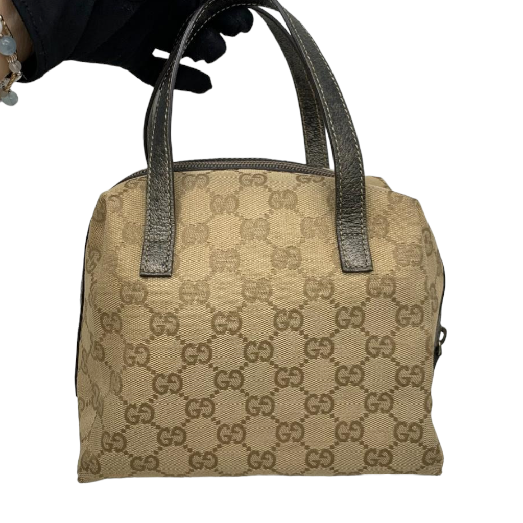 Gucci Monogram Leather Canvas Shoulder Bag