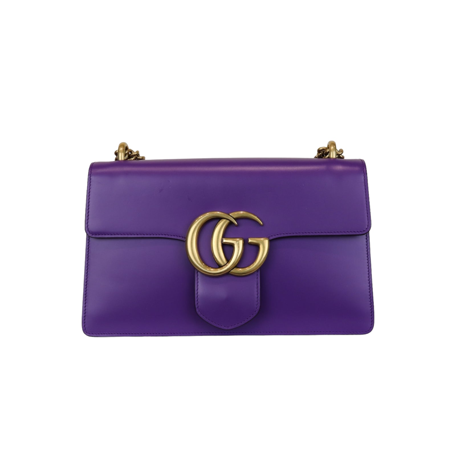 Gucci Lou Monogram Chain Leather Shoulder Bag