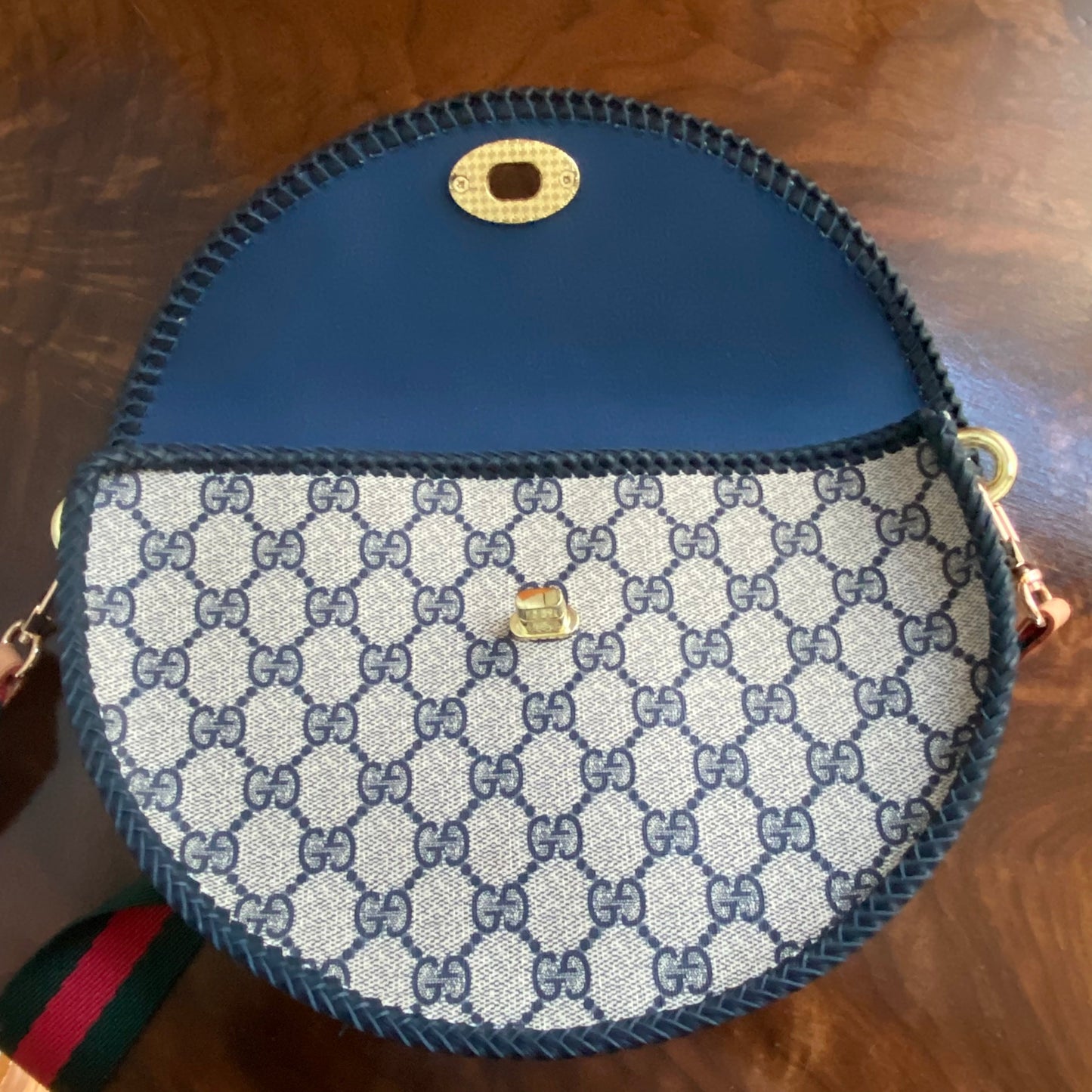 Gucci Twist Leather Canvas Crossbody