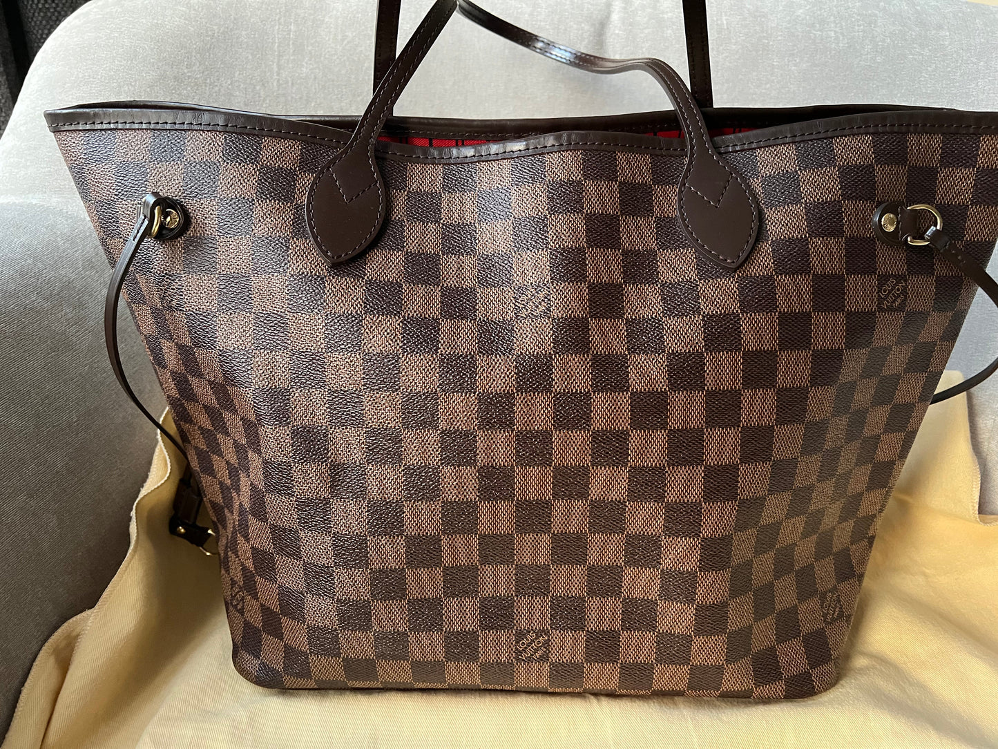 Louis Vuitton Neverfull MM Damier Ebene Cherry Interior (RRP £1,410) Tote