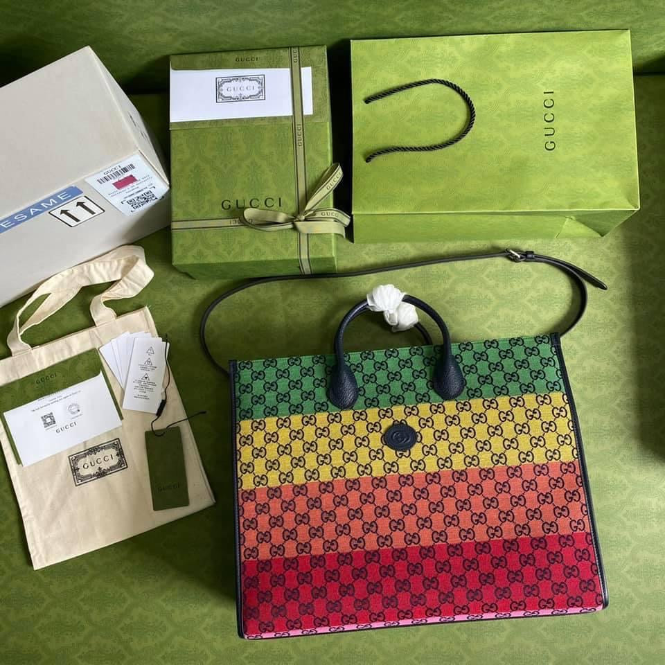 Gucci Leather Canvas Tote Style 71