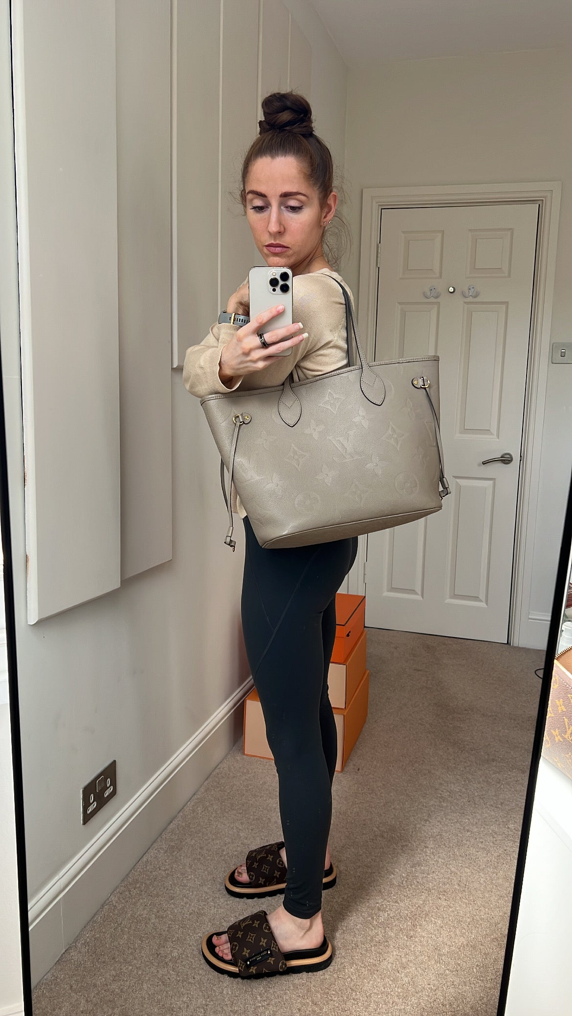 Louis Vuitton Neverfull MM Dune Empreinte (RRP £1,940) Tote