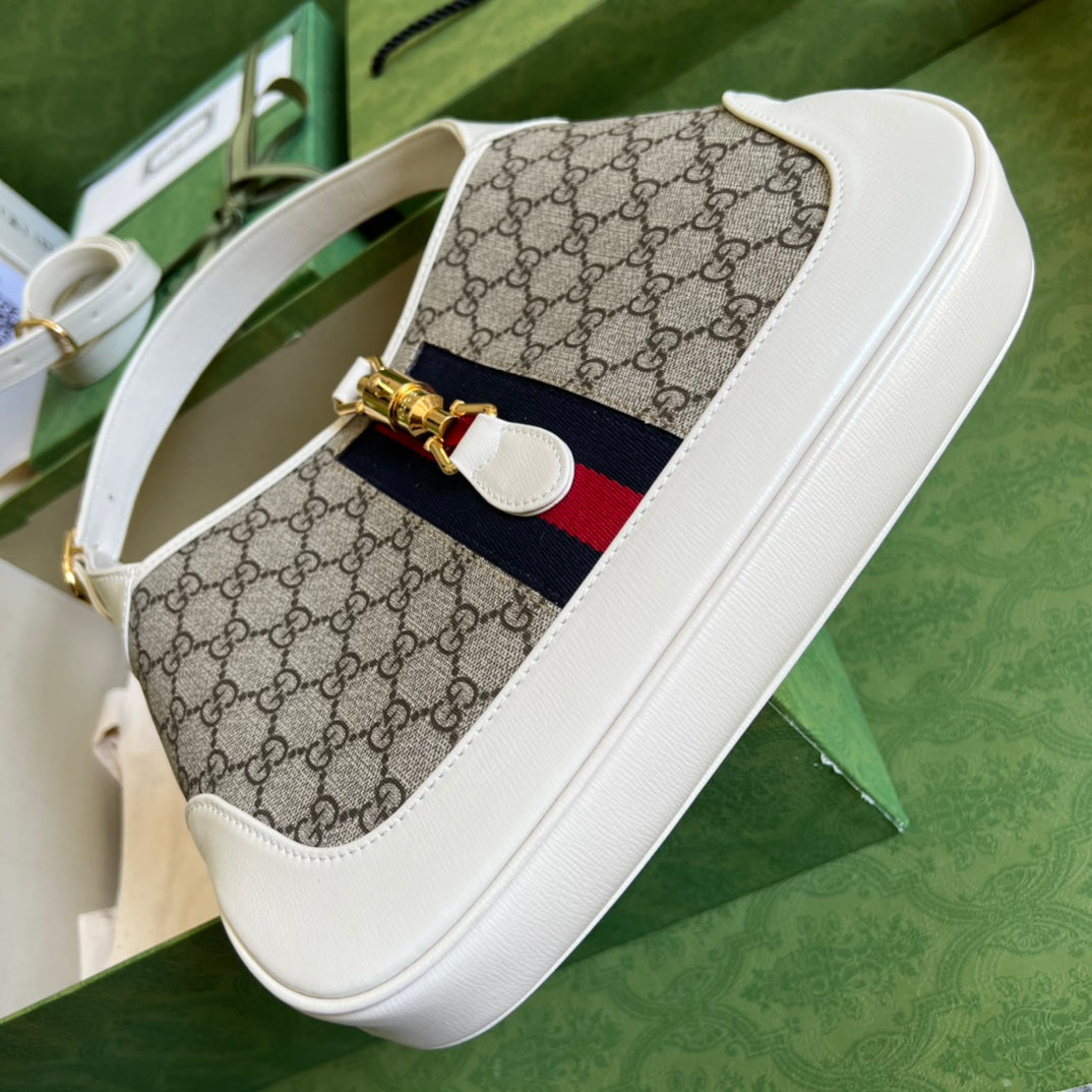 Gucci Monogram Leather Canvas Shoulder Bag