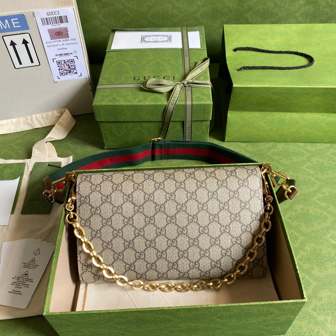Gucci Monogram Chain Leather Crossbody