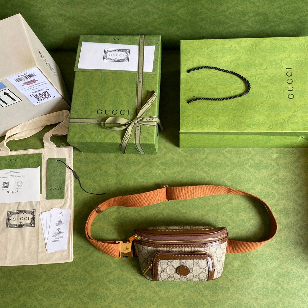 Gucci Monogram Leather Canvas Crossbody