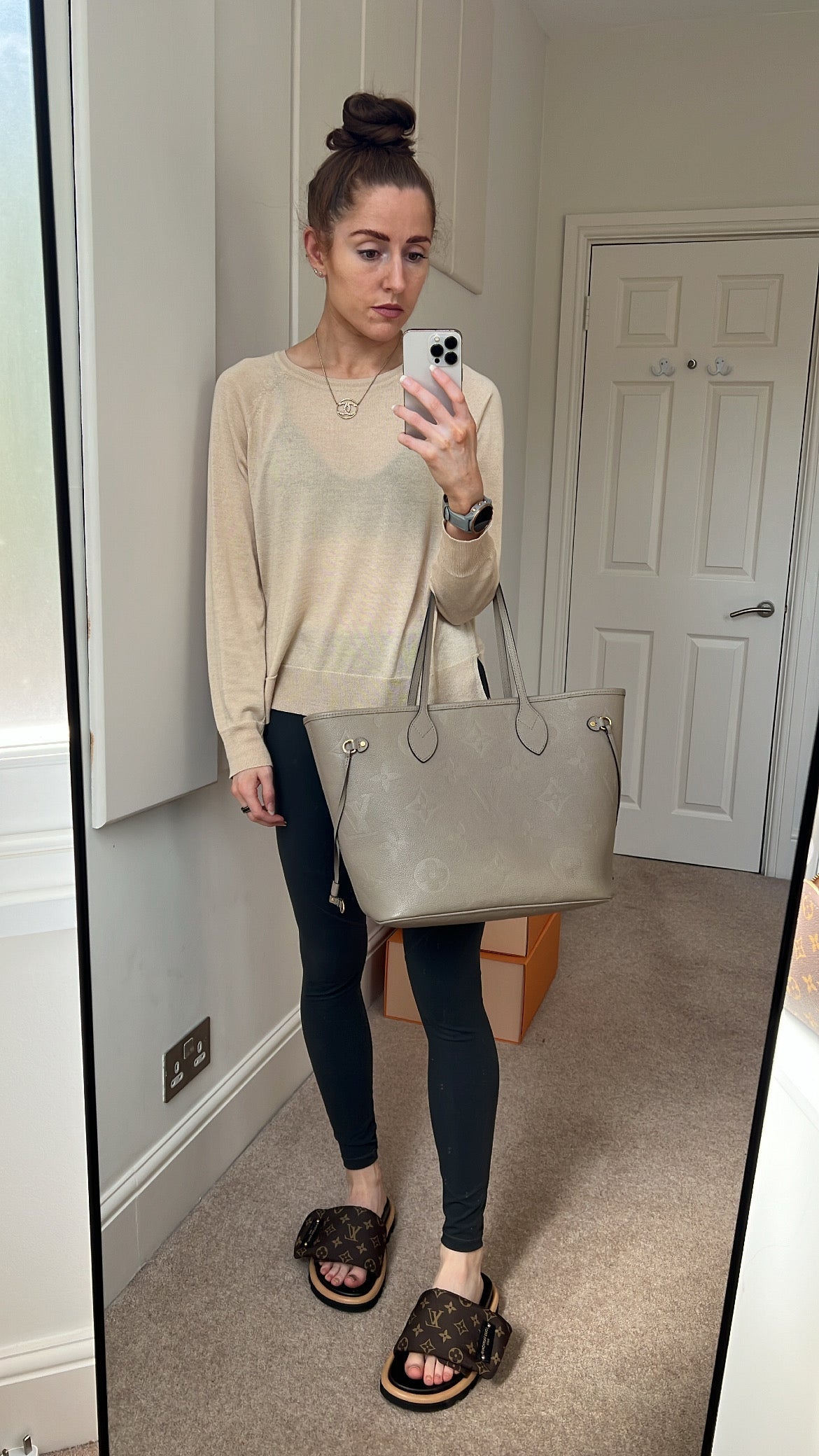 Louis Vuitton Neverfull MM Dune Empreinte (RRP £1,940) Tote