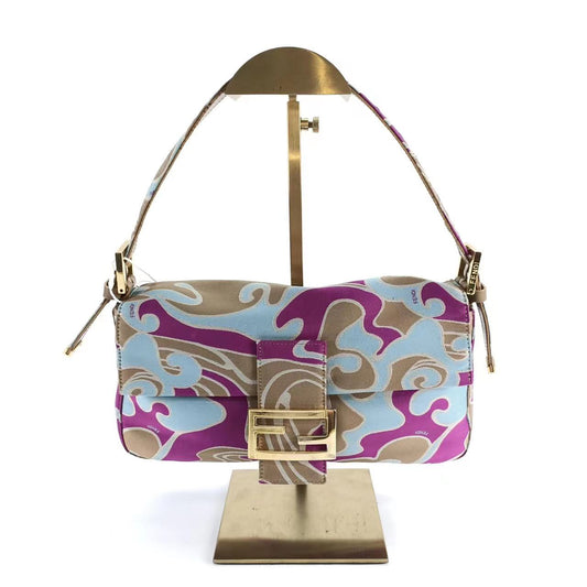 FENDI Baguette Multicolor Silk with Psychedelic prints
