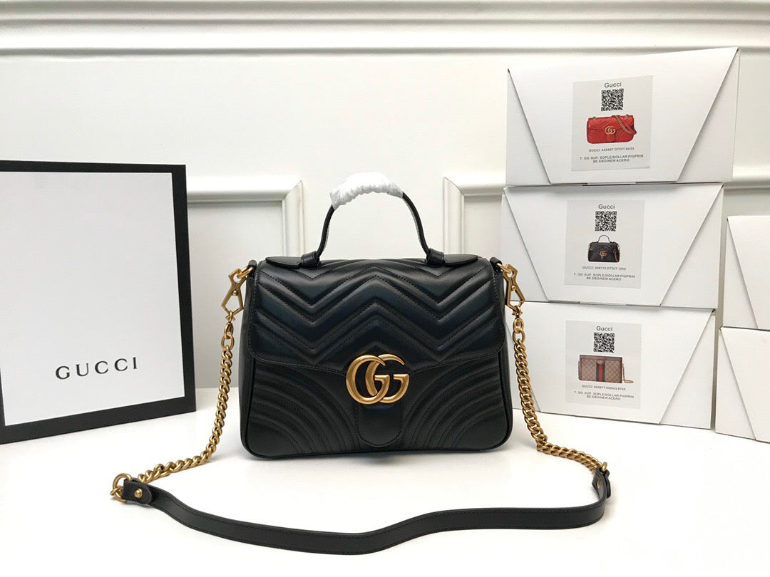 Gucci GG Marmont Leather Chain Shoulder Bag Style 26