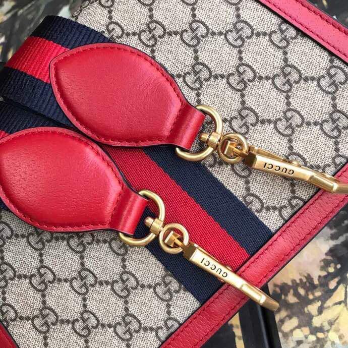 Gucci Monogram Leather Canvas Shoulder Bag