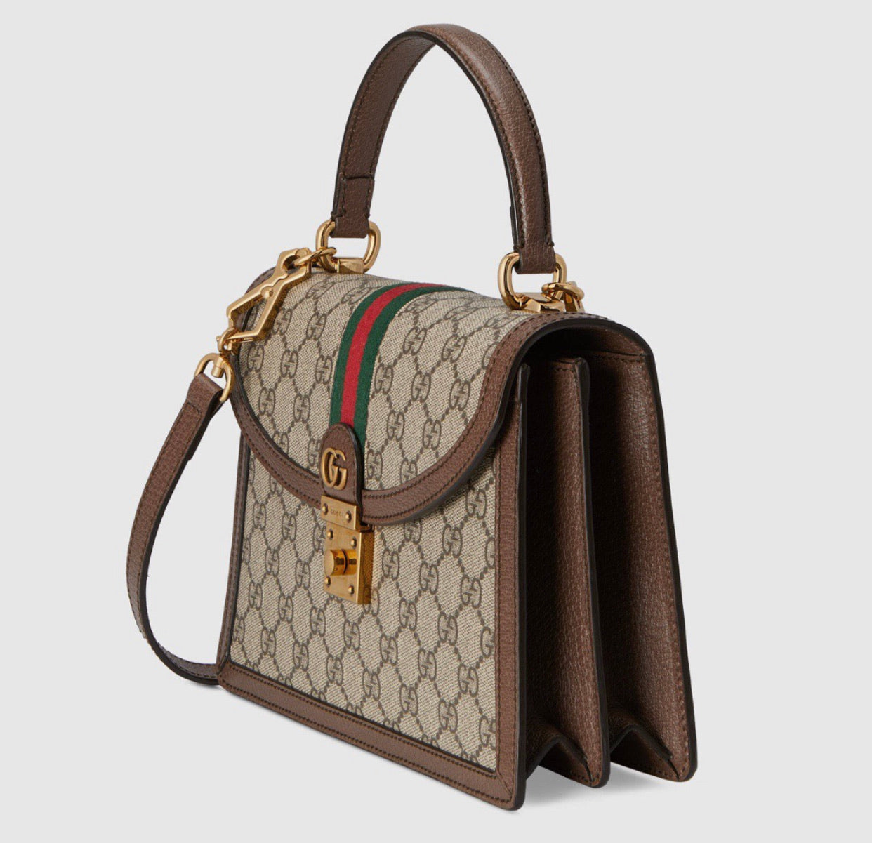 Gucci Leather Canvas Shoulder Bag Style 44