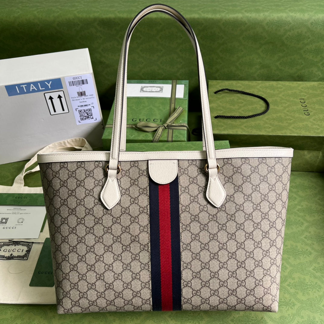 Gucci Ophidia Leather Canvas Tote Style 6