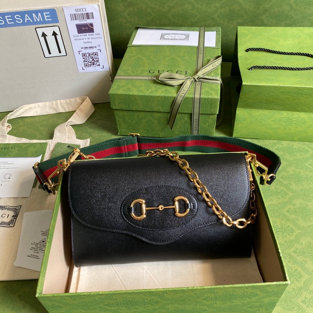 Gucci Monogram Chain Leather Crossbody