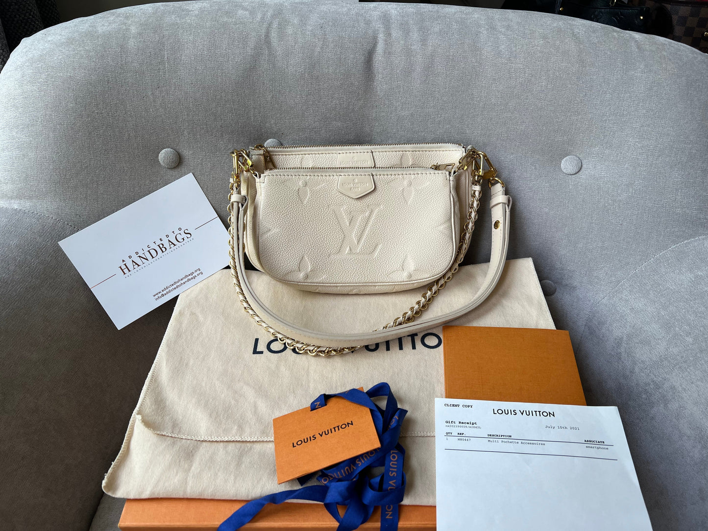 Louis Vuitton Multi Pochette Accessoires Creme Empreinte (RRP £2110) Clutch