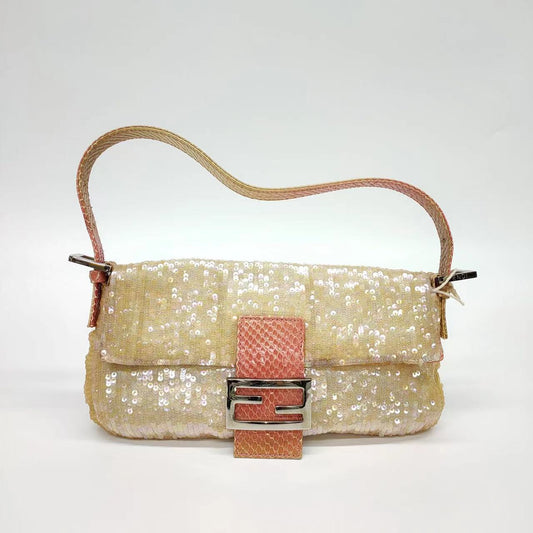 Fendi Baguette Little Mermaid Glitter Pink circle sequins