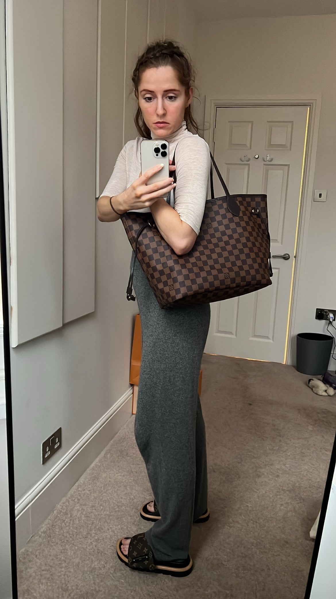 Louis Vuitton Neverfull MM Damier Ebene Cherry Interior (RRP £1,410) Tote