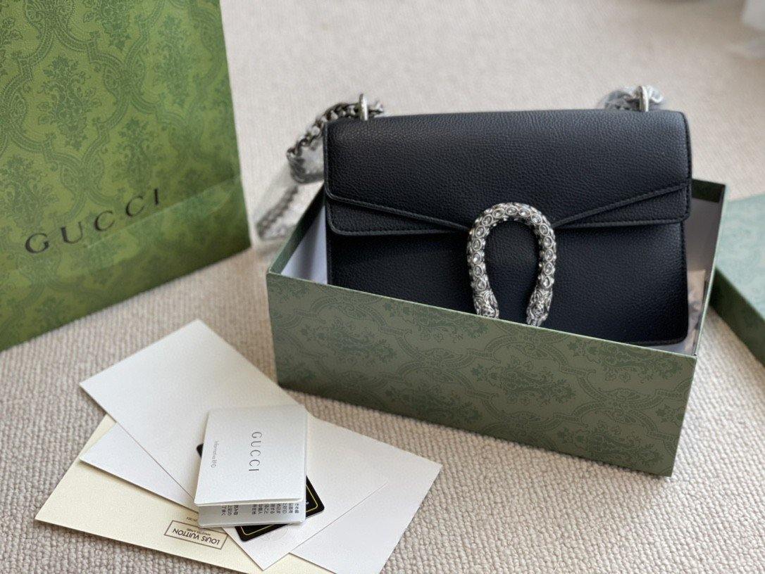 Gucci Lou Twist Chain Leather Shoulder Bag