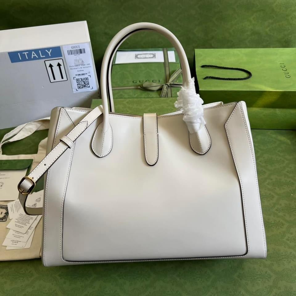 Gucci Monogram Leather Canvas Tote