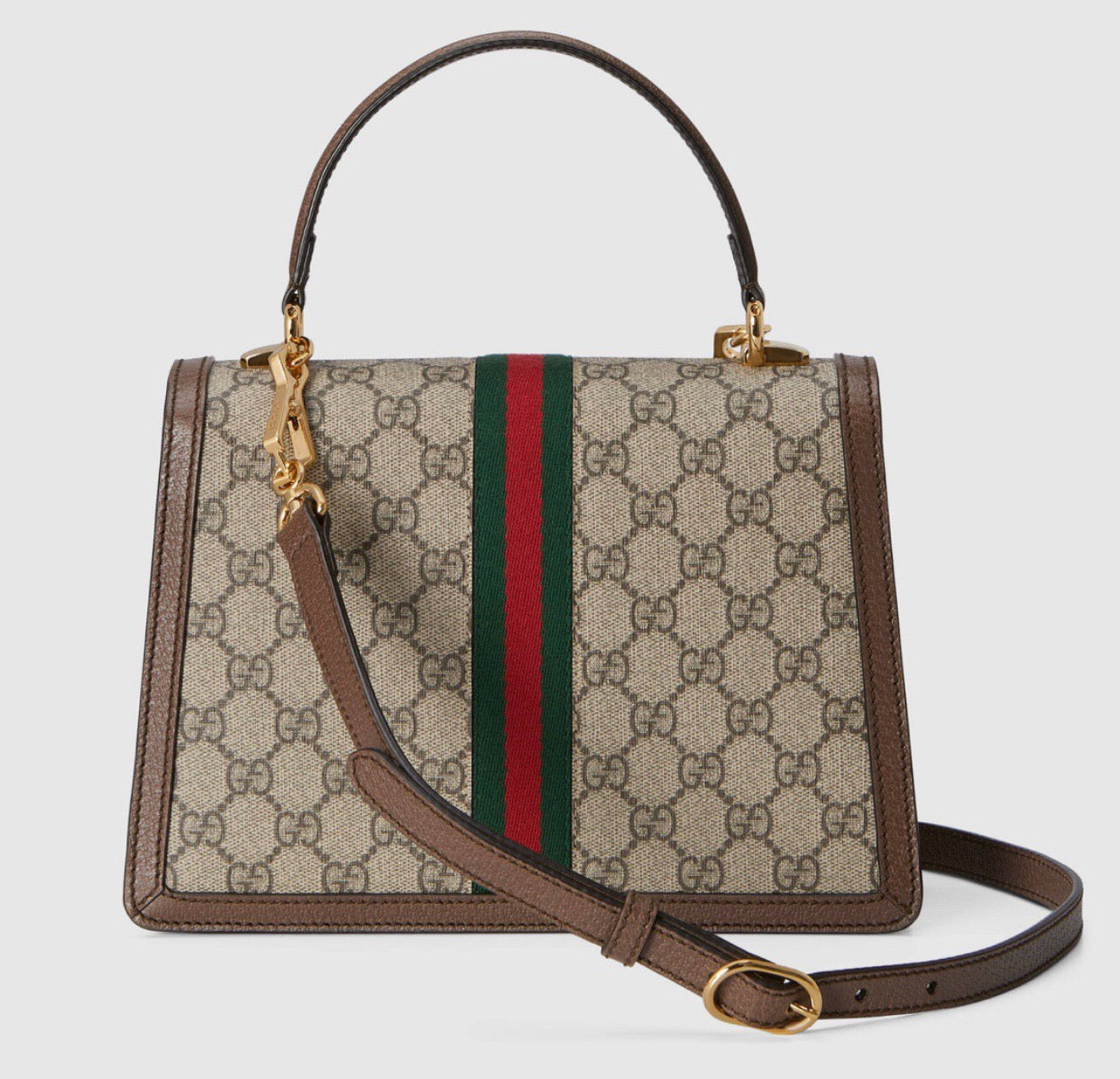 Gucci Leather Canvas Shoulder Bag Style 57