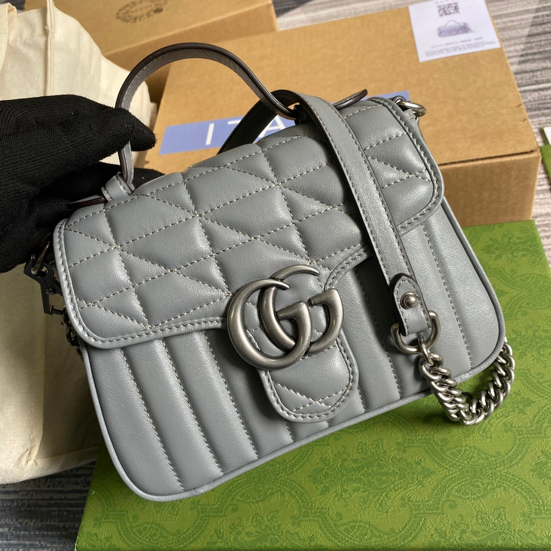 Gucci GG Marmont Leather Chain Shoulder Bag Style 23