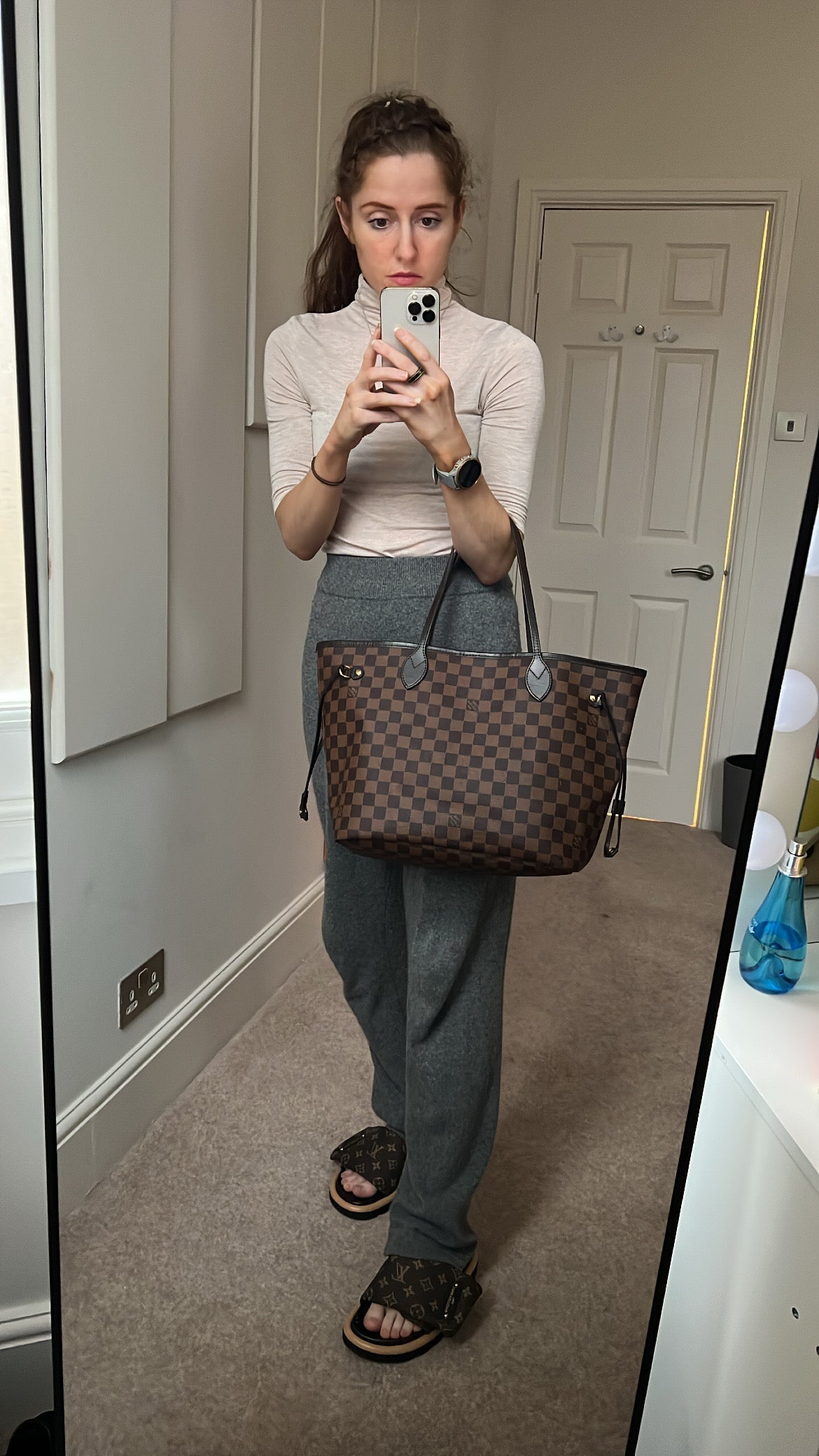 Louis Vuitton Neverfull MM Damier Ebene Cherry Interior (RRP £1,410) Tote