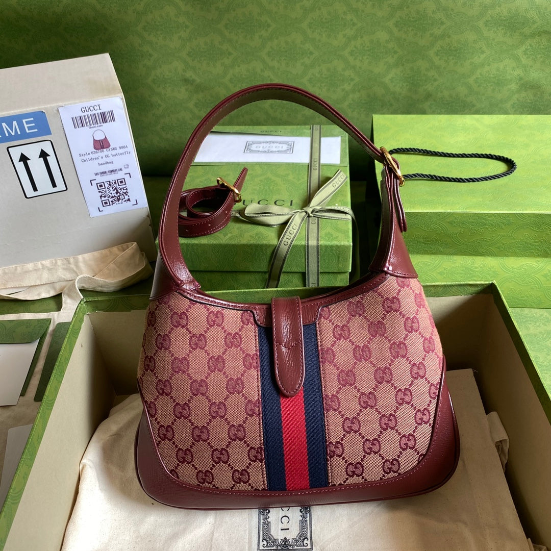 Gucci Leather Canvas Shoulder Bag