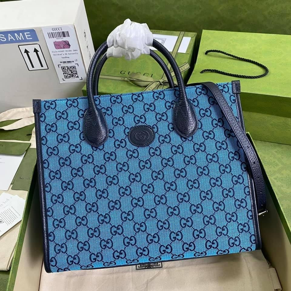 Gucci Leather Canvas Tote Style 72