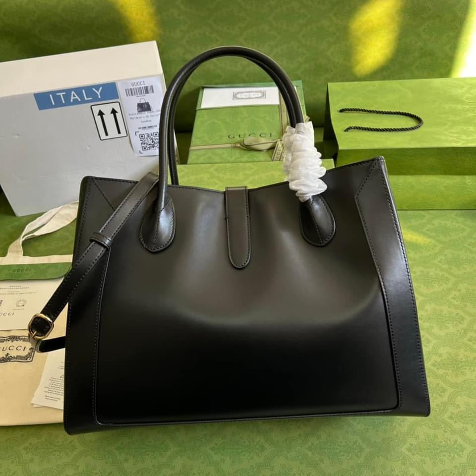 Gucci Monogram Leather Canvas Tote