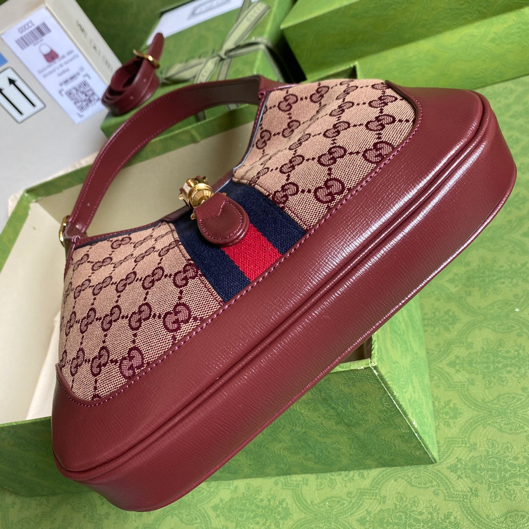 Gucci Leather Canvas Shoulder Bag
