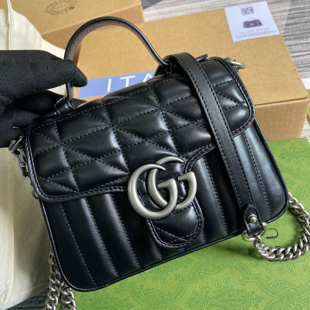 Gucci GG Marmont Leather Chain Shoulder Bag Style 28