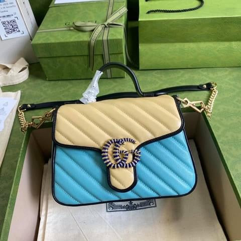 Gucci GG Marmont Quilted Chain Shoulder Bag Style 1