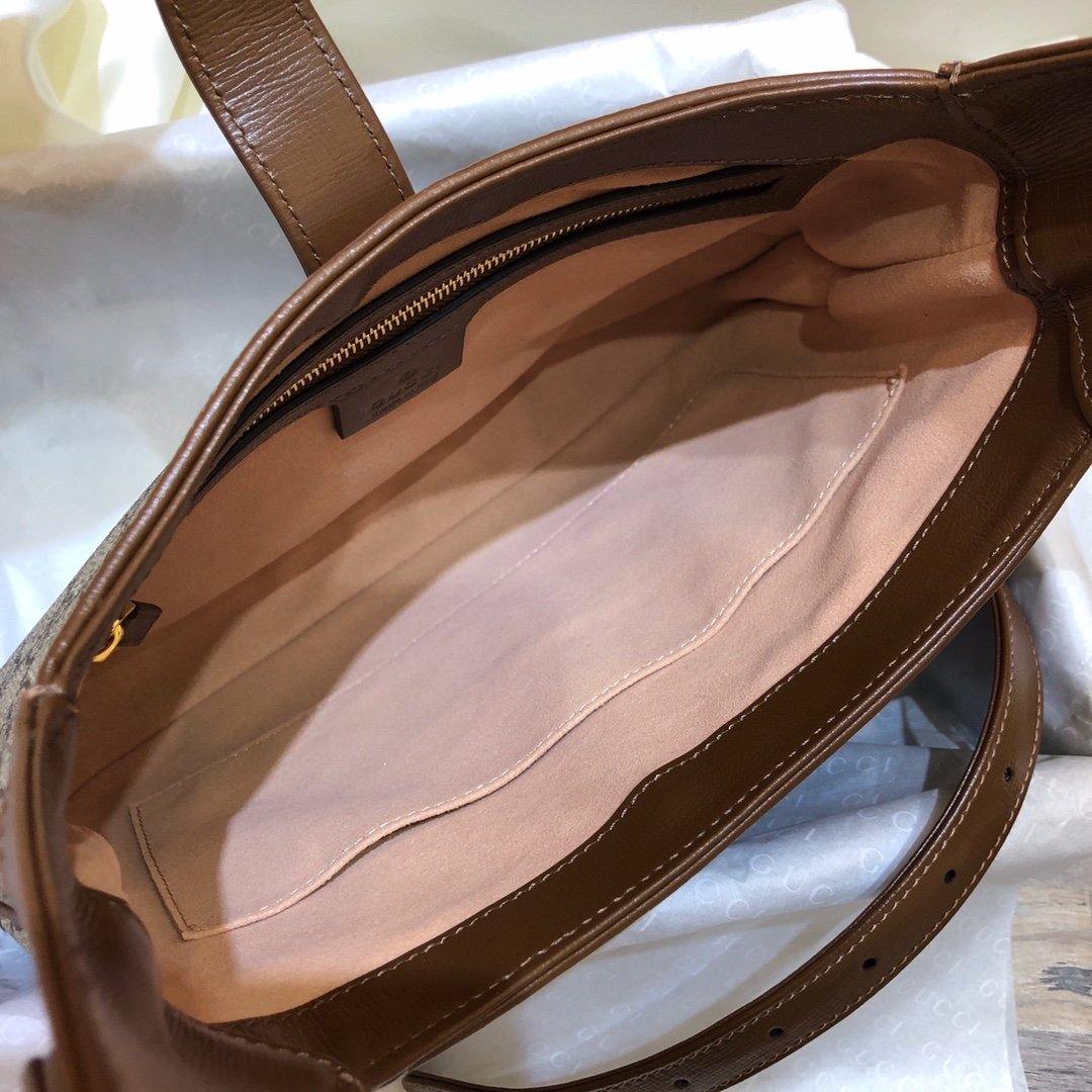 Gucci Leather Canvas Shoulder Bag Style 42