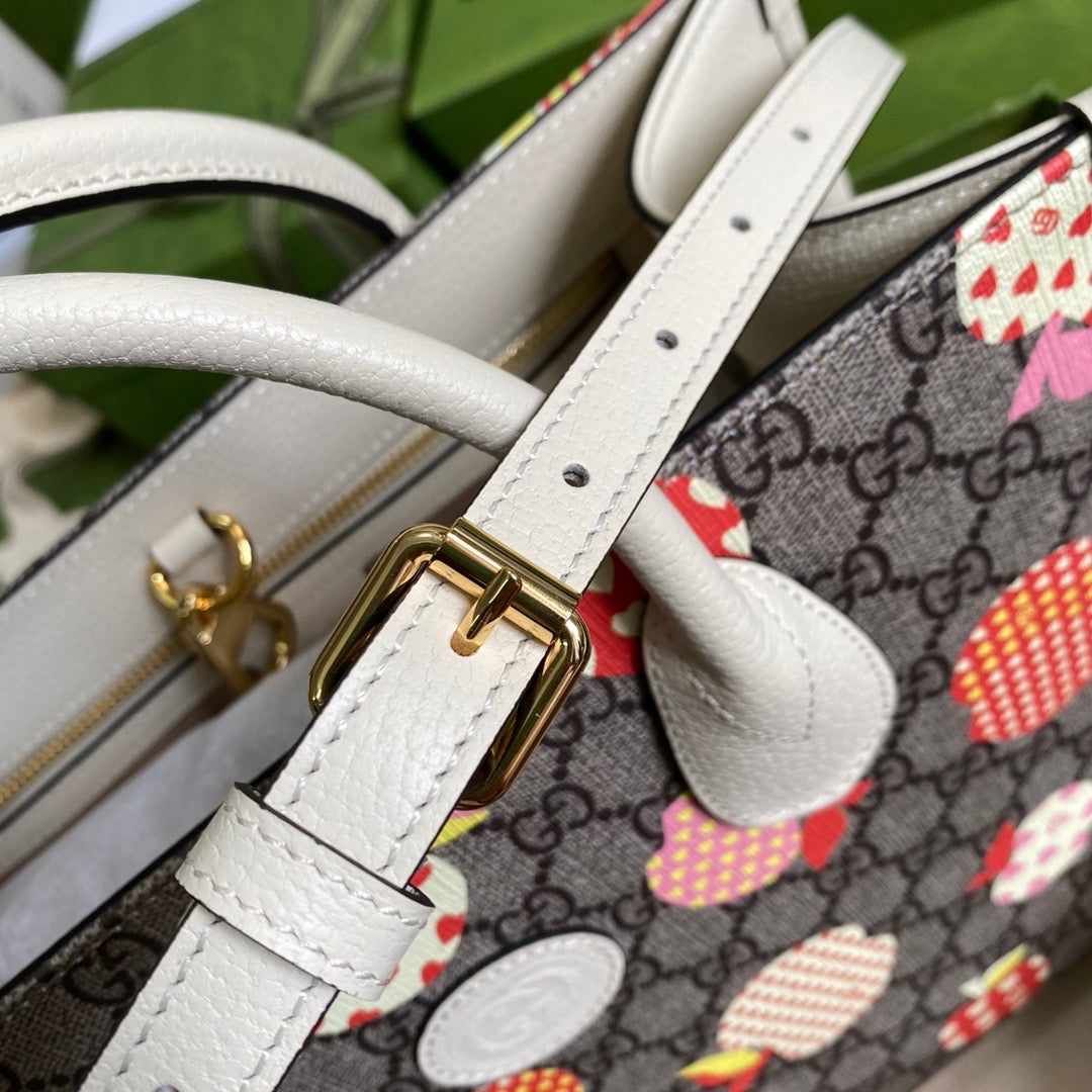 Gucci Monogram Leather Canvas Tote