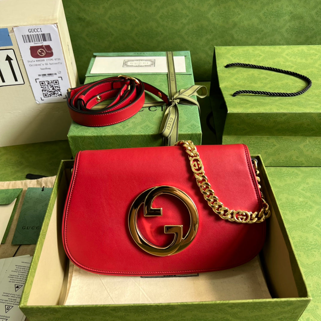 Gucci Ivory Leather Chain Shoulder Bag