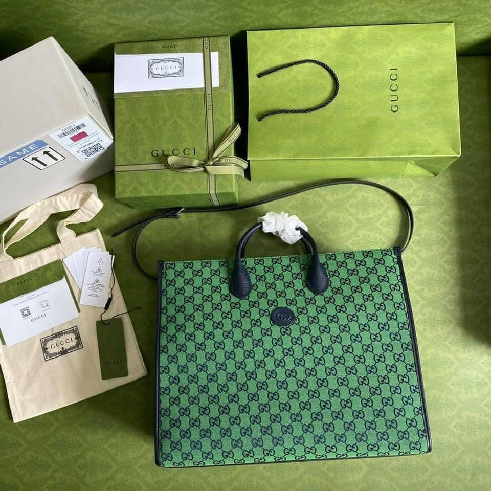Gucci Leather Canvas Tote Style 14