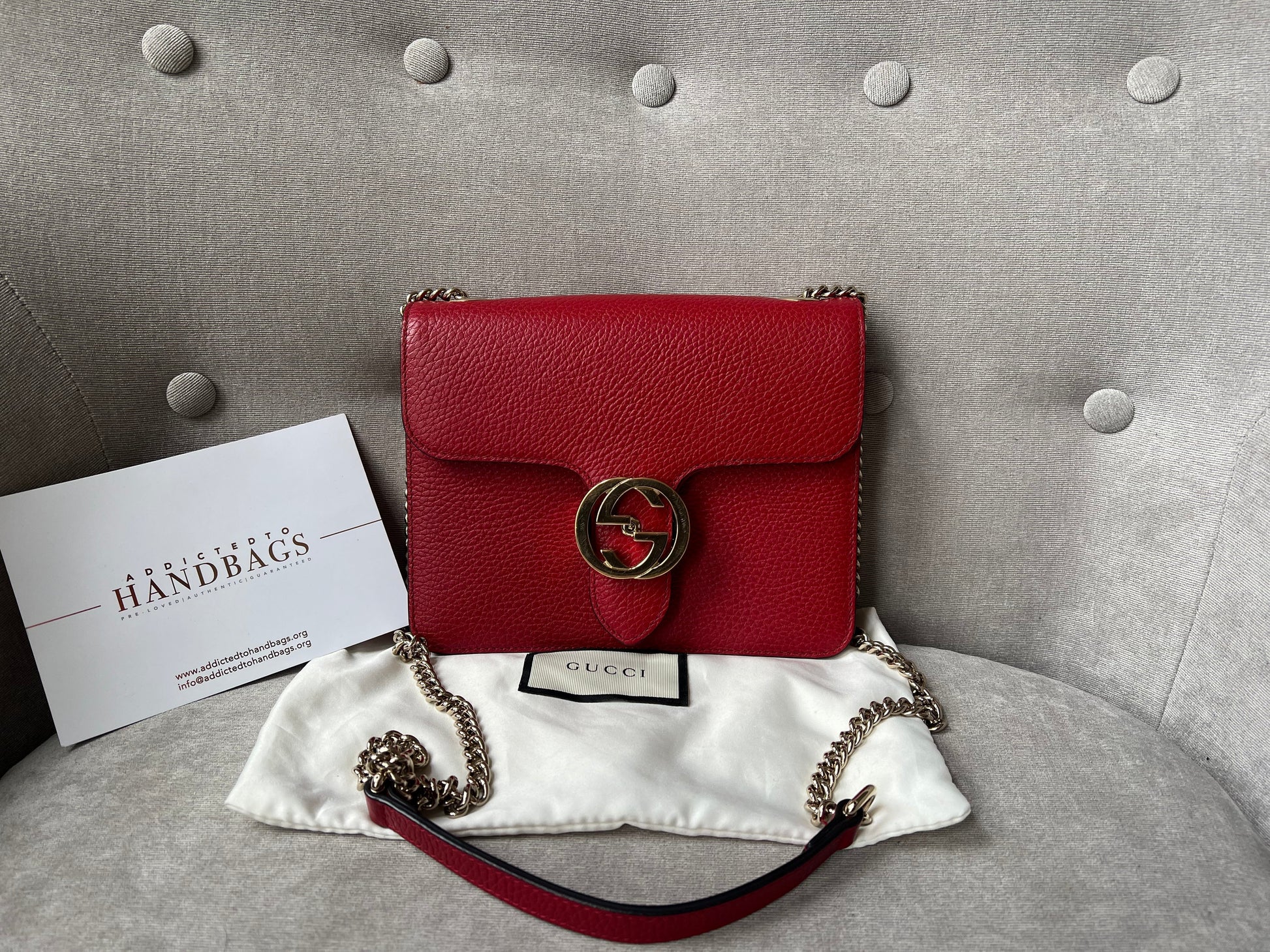 Gucci Chain Leather Shoulder Bag