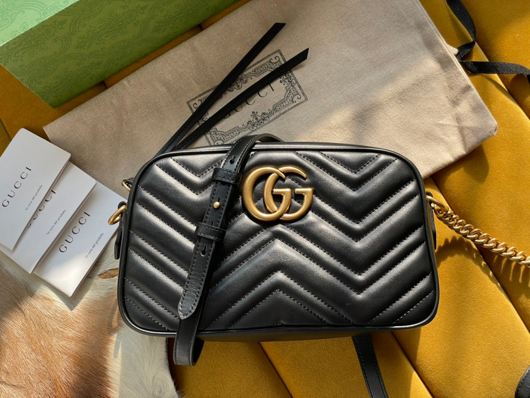 Gucci GG Marmont Leather Chain Crossbody Style 4