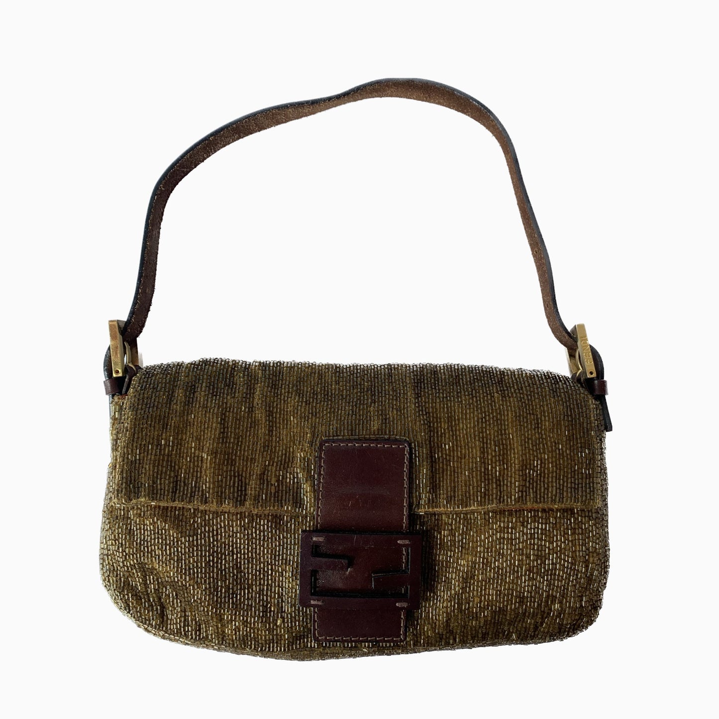 Fendi Baguette Golden Brown beads Glitter