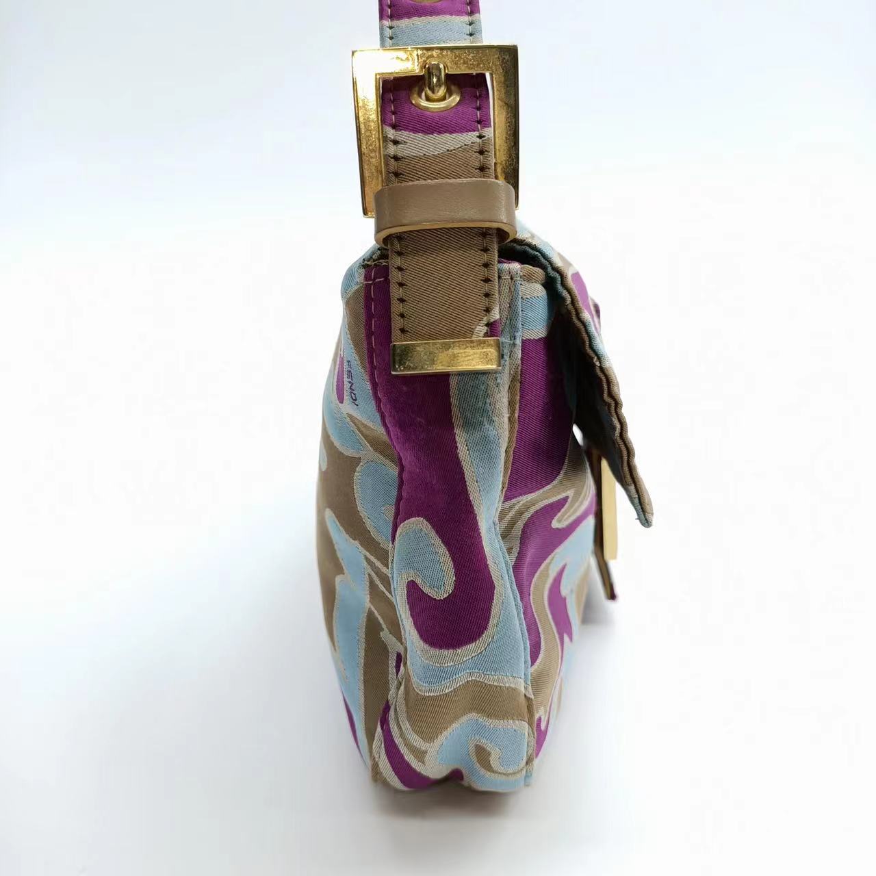 FENDI Baguette Multicolor Silk with Psychedelic prints