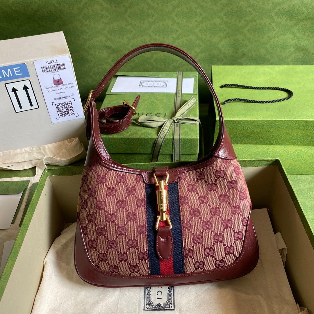 Gucci Leather Canvas Shoulder Bag